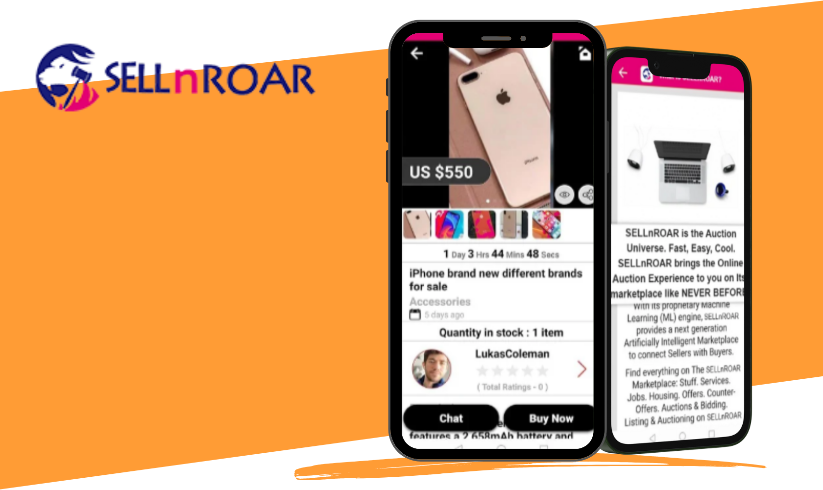 SELLnROAR App Screens