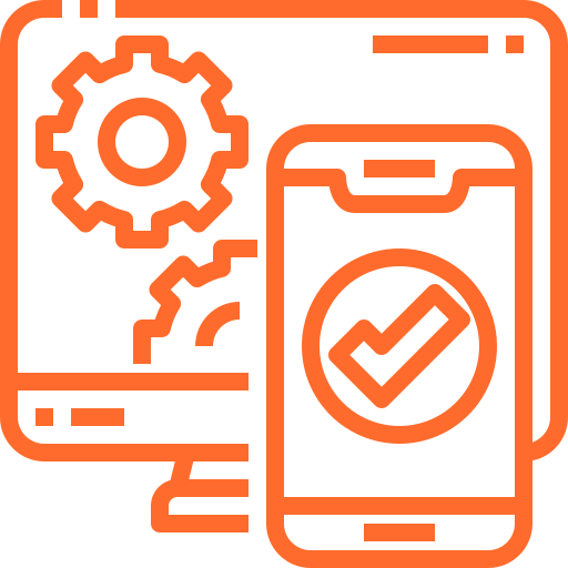 Mobile app development service icon showing innovative app solutions for businesses.