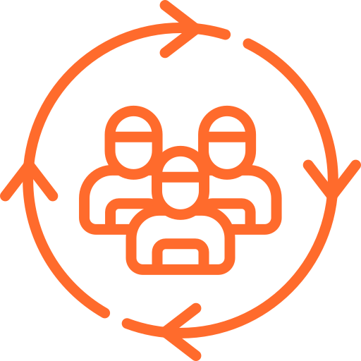 Handshake icon symbolizing repeat customers and long-term partnerships