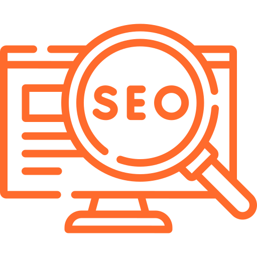 SEO service icon representing higher ranking and website optimization strategies.